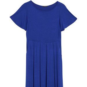 West Kei Flutter Sleeve Pocket Dress - Blue XL